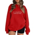 thumbnail image 1 of WEAIXIMIUNG Chandails en Molleton pour Femmes Coupe Ample Fermeture Éclair Sweaters Graphiques Mignons Pulls Amusants Mode pour Adolescentes, 1 of 3