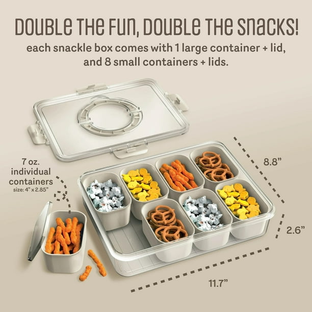 Cook With Color 8-Compartment Plastic Snackle Box, Charcuterie and