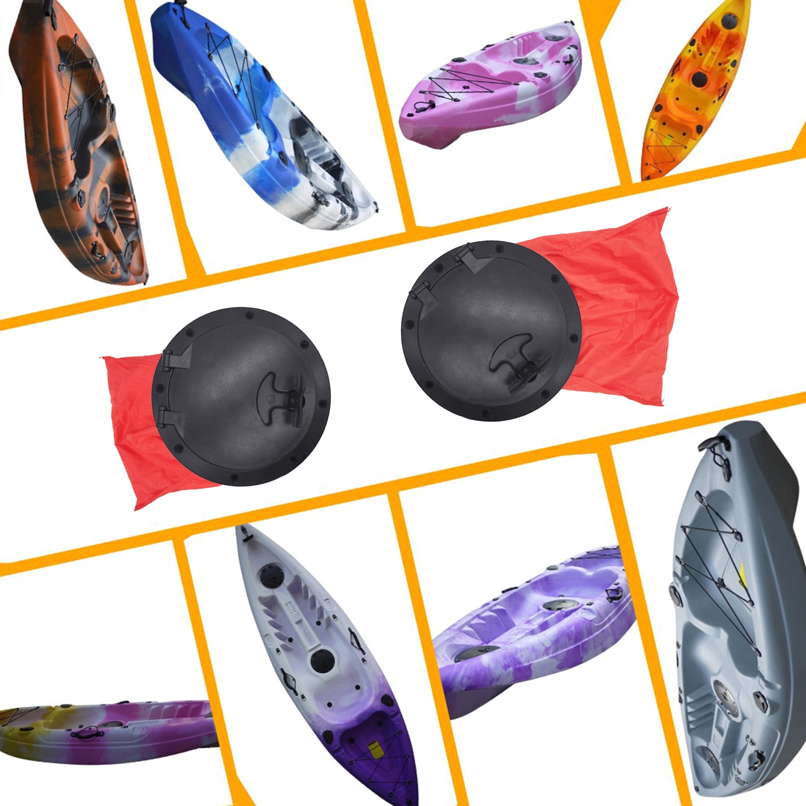 6Inch Kayaks Deck Plate Marine Cover Deck Plate Kit With Storage Bag For Kayaks Canoes Boats Accessory