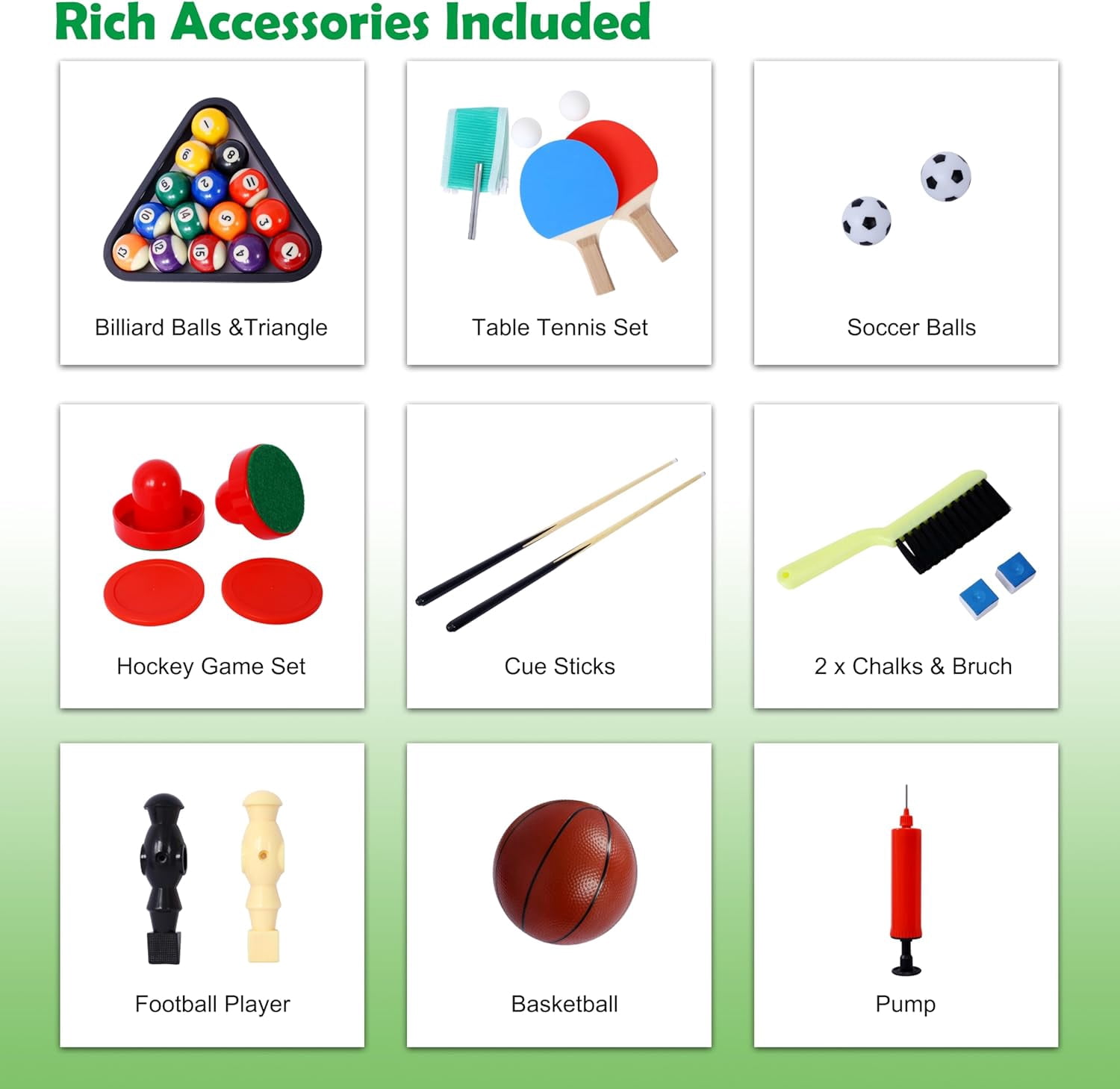 43“ Upgrade 5-in-1 Multi-Game Table - Billiards, Push Hockey, Foosball, Ping Pong, and Basketball brown /red