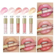 Lip Gloss, Translucent Lip Gloss, Moisturizing Lip Gloss with Fine Shimmering Pearl, Portable Sparkling Lip Gloss for Enhanced Color and Hydration