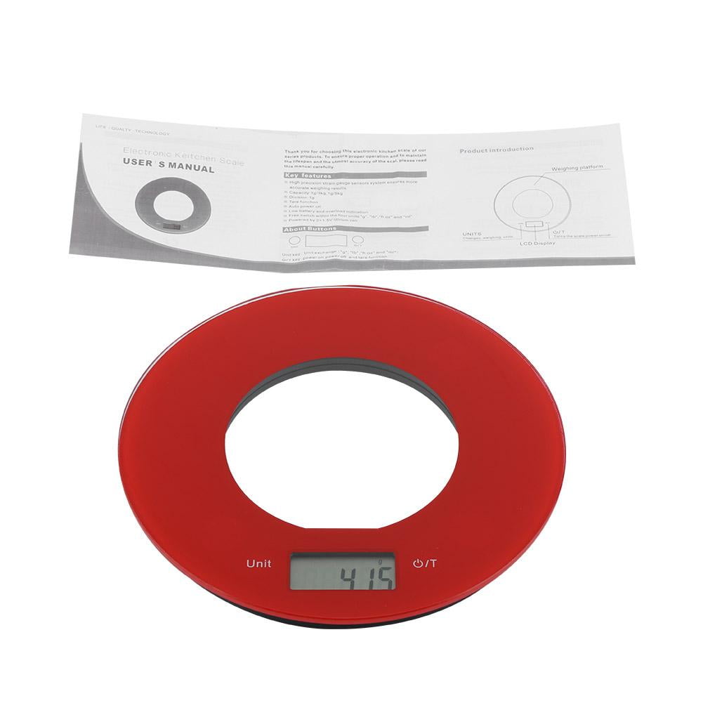 Rdeghly Kitchen Weighing Scale,Round LED Display Electric Kitchen