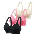thumbnail image 2 of Gibobby Brasier deportivo para mujer Ropa interior cómoda para mujer, sin anillo de, de pecho anticaída, 3 uds., talla fina(BK2,42), 2 of 4
