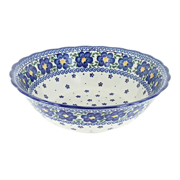 Blue Rose Polish Pottery Spring Blossom Large Serving Bowl