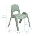 thumbnail image 3 of ECR4Kids Plastic Stackable SitRight Chair, 11in, Classroom Furniture, Sage, 4-Pack, 3 of 10