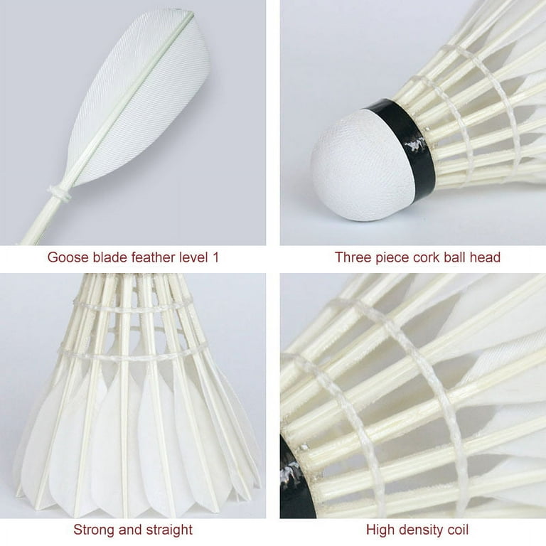 6 Pack Badminton Birdie Professional Badminton Shuttlecocks Feather Ball with Great Durability Stability and Balance for All Ages and Players