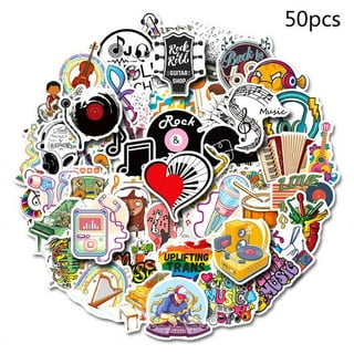 100 Pcs Rock Band Stickers Pack, Punk Rock and roll Stickers,Classic Music  Stickers for Guitar Water Bottles Laptop Phone Skateboard Luggage,for Teens