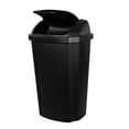 Hefty 13.5 gal Plastic Kitchen Swing Top Trash Can, Black