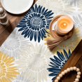 thumbnail image 3 of Yellow Grey Sunflowers Table Runner 72 Inches, Boho Vintage Floral Rustic Blossom Bed Runner Dresser Scarves Tabletop for Indoor Outdoor Parties/Ceremony/Banquet, 18" x 72", 3 of 9