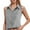 Grey, variant on Womens Sleeveless Camisole Dressy Casual Button Down Collared Halter Tanks Top V Neck Loose Fit Blouse Work Office Shirt XXL