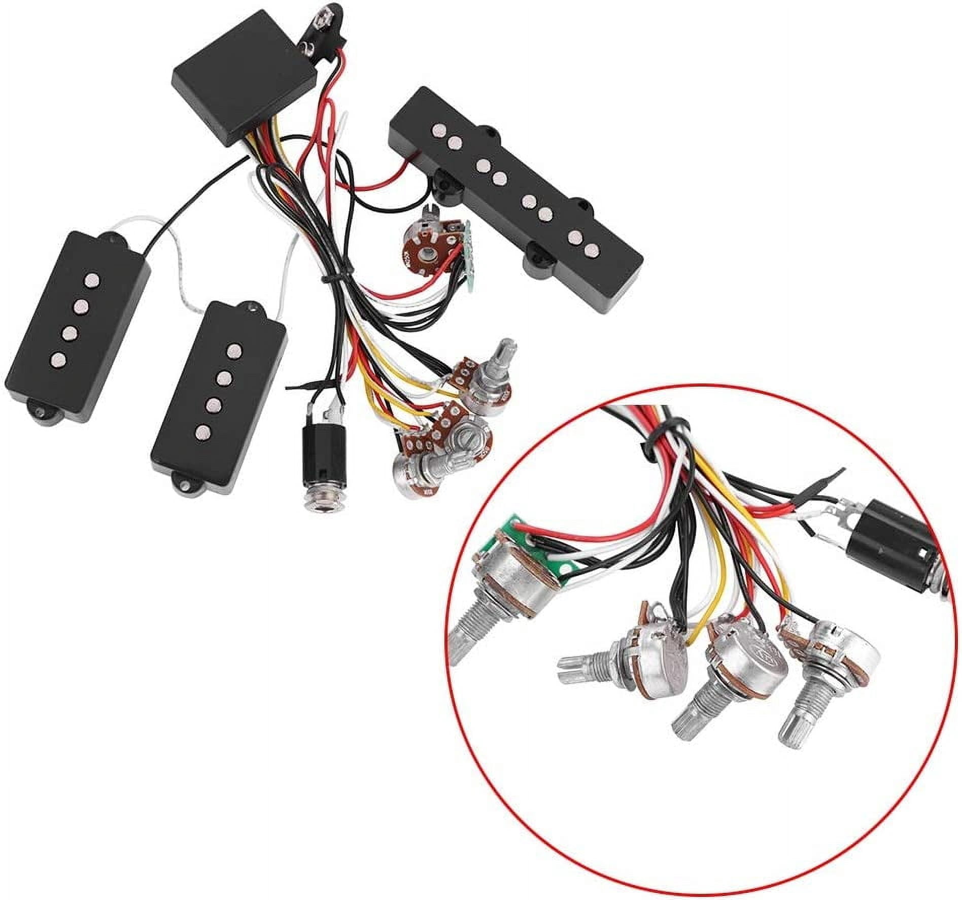Bass Pickup,Electric Bass Preamp Wiring Circuit Pickup Replacement Accessory for Bass Guitar Active Equalizer