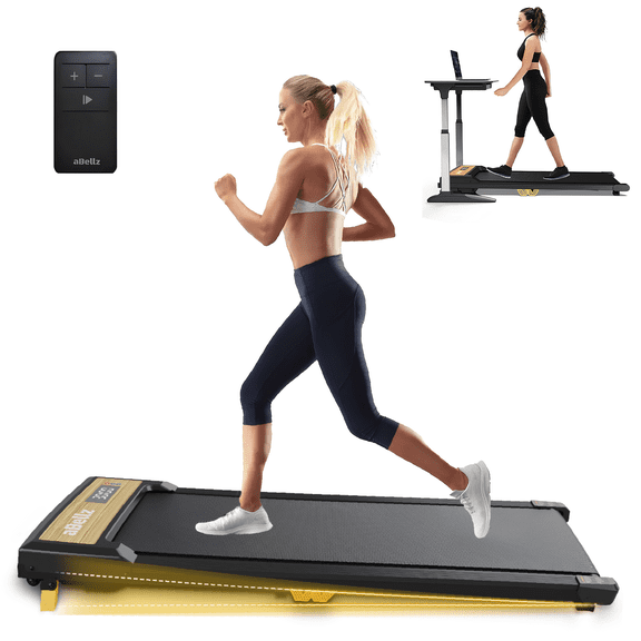 Tapis de Marche, Tapis Roulant 2-en-1 sous le Bureau avec Inclinaison, Compact, Vitesse Maximale de 4 Mi/h, Tapis Roulant avec Moteur 2,5 HP, Télécommande et Écran LED