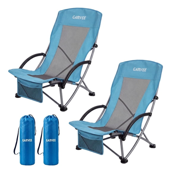 2-Pack Lightweight Foldable High Outdoor Beach Chairs