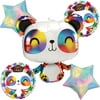 Congrats Grad Panda Iridescent Graduation 5pc Balloon Pack, Multi-Colored