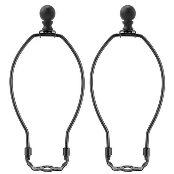 Set de soportes para lámpara y arpa Asjeumt, 20,3 cm, metal negro, 2 unidades