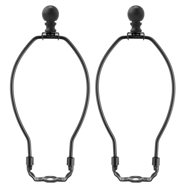 Set de soportes para lámpara y arpa Asjeumt, 20,3 cm, metal negro, 2 unidades