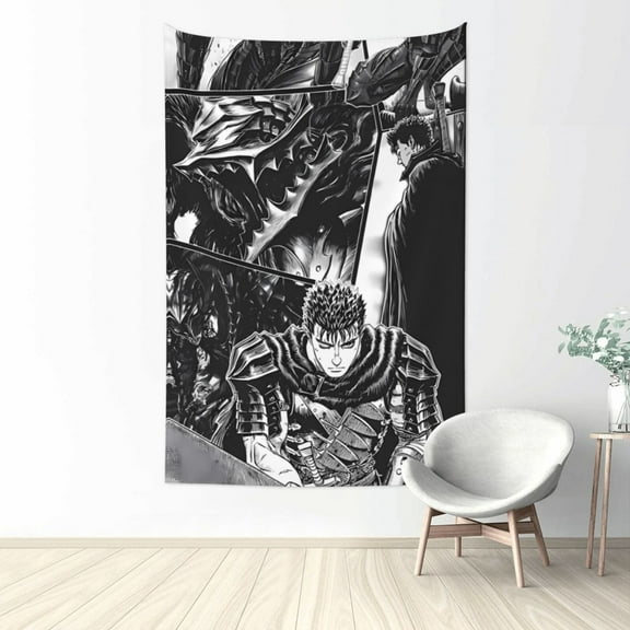 Anime Berserk Tapestry Wall Hanging Home Decoration Wall Blanket Dormitory Living Room Bedroom Backdrop Poster( 60x40inch)