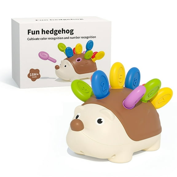 Wdhugt Early Education Puzzle Toy Little Hedgehog With 6 Spikes For Babies 1-3 Years Old Orange Plastic Hand Eye Coordination Learning Toy