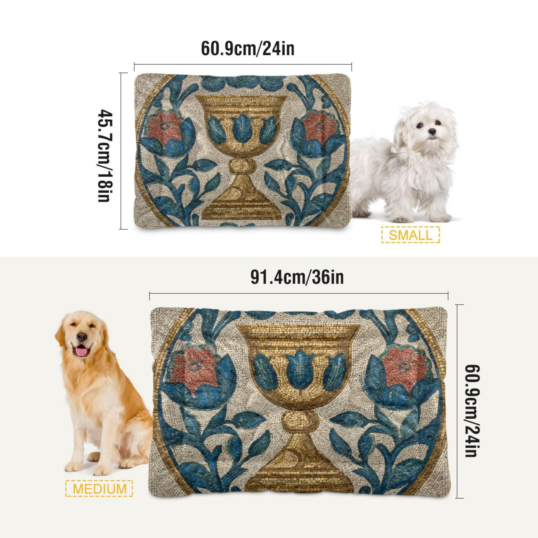 Cozy Mat Pet Bed Indoor Outdoor Warm Soft For Cat Dog Puppy(S/M) A Medieval Mosaic Pattern