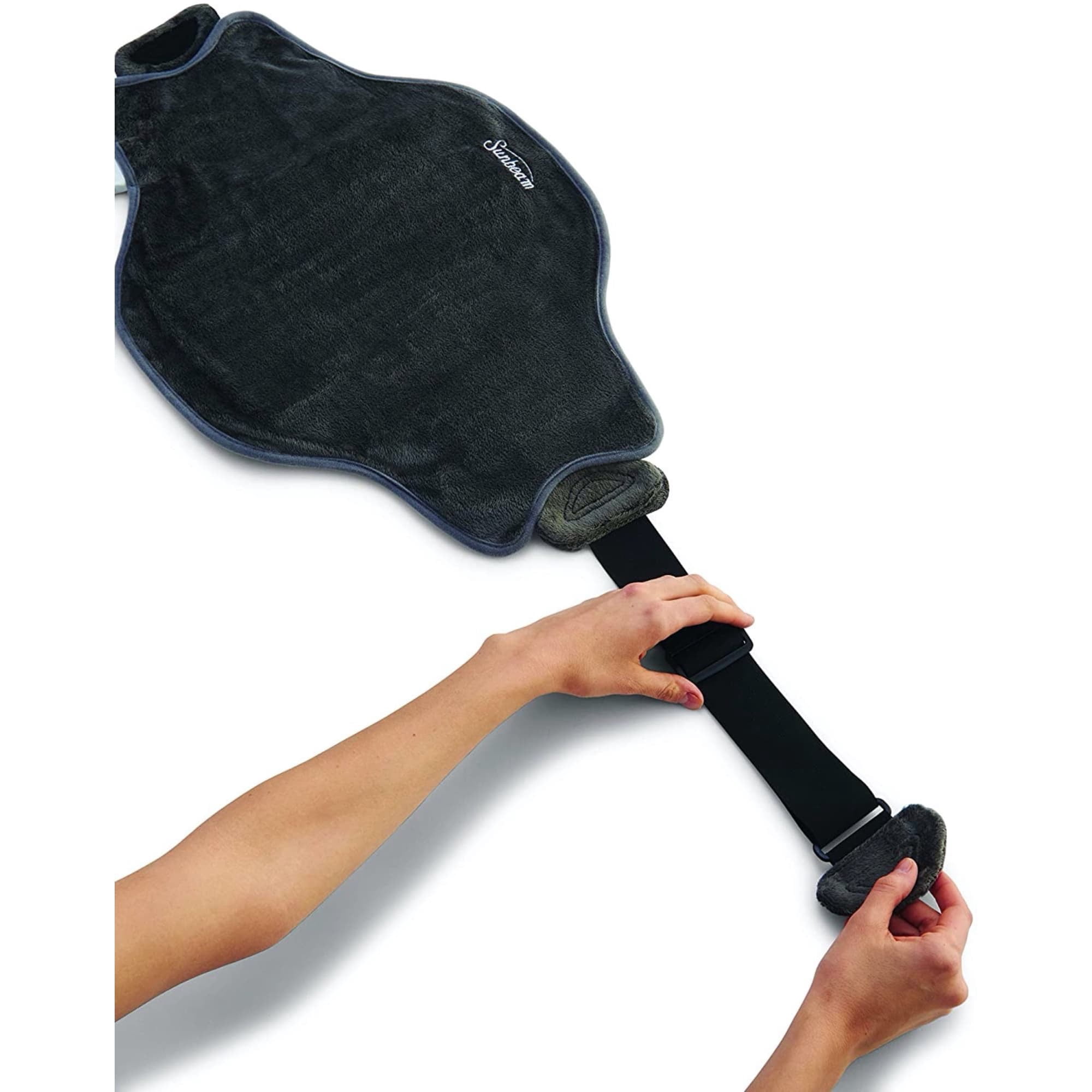 Sunbeam Heated Back Wrap Heating Pad for Back Pain Relief, Gray, 23" x 15"