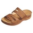 thumbnail image 5 of Orthopedic Sandals for Women with Arch Support Casual Summer Slip on Platform Slides Lightweight Cushioned Low Wedge Walking Shoes Brown Size 9, 5 of 6