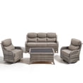 thumbnail image 2 of Jentlehouse 4 Piece Patio Conversation Set with Swivel Gliders and Coffee Table, Outdoor Wicker Sectional Sofa Sets with 6 in Thickness Cushions, Gray Wicker/Gray Cushions, 2 of 13