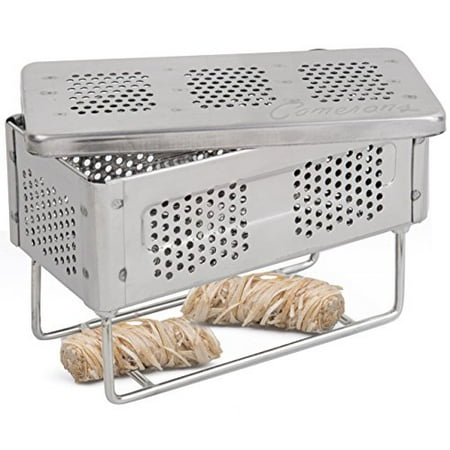 Smoke Box - BBQ Pit Boys Smoker Box for Hot and Cold Smoke - Stainless Steel Barbecue Smoke Box Includes 2 Fire Starters - Easily Infuse Smoky Flavor with Your Grill On or Off