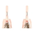 thumbnail image 4 of 14K Solid Gold Lever Back Stud Earrings for Women | 1.06 cttw Round Cut Simulated Champagne Diamond | Rose Gold, 4 of 5