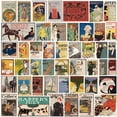 thumbnail image 1 of Paquete de pegatinas con póster vintage, 50 unidades, vinilo impermeable, 1 of 2