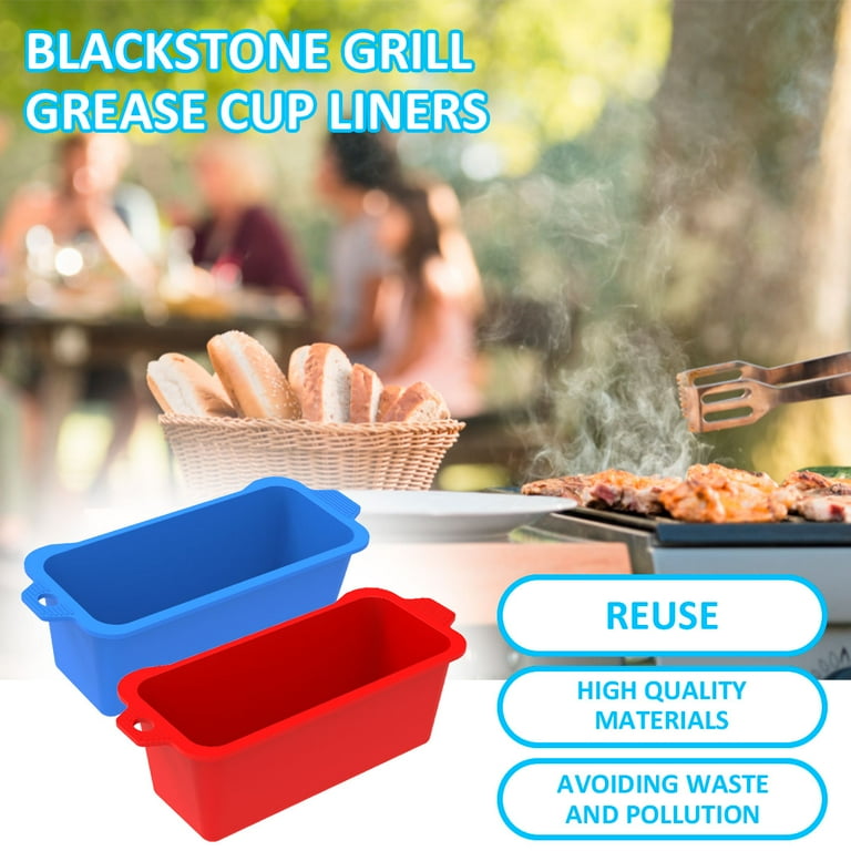 Silicone Grill Drip Pan Replacement For Blackstone Griddle Grease Catcher,  Reusable Washable Grease Cup Liner Bbq Baking Cooking