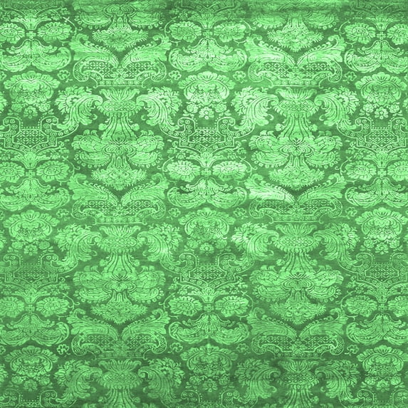 Ahgly Company Indoor Square Abstract Emerald Green Contemporary Area Rugs, 6' Square