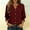 Wine, variant on Womens Pleated Chiffon Blouses 3/4 Sleeves Button Down Shirts Business Casual Tops Work Office Tshirt Solid Color Top Dressy Casual Blouses Trendy Outfit 2026 Dressy Blouse