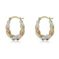 thumbnail image 6 of AVORA 10K Gold Twist Three-Tone Hoop Earrings, 6 of 6