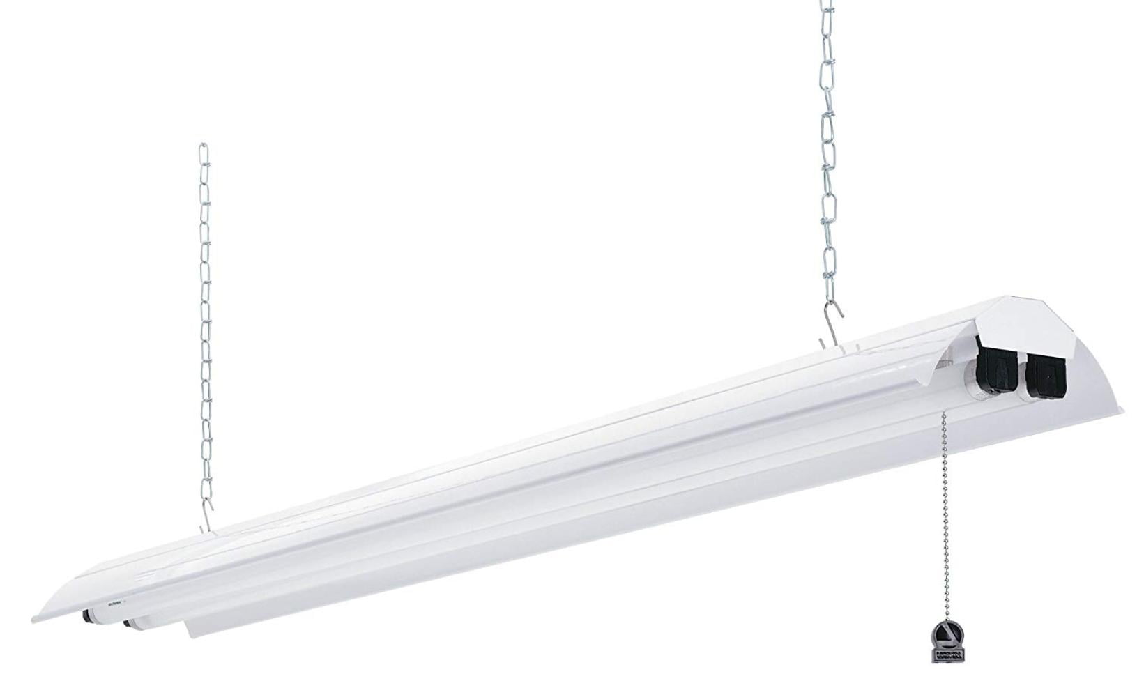 1245 Shoplighth2h183 2 Light Fluorescent Shop Light Polished Silver