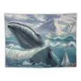 thumbnail image 5 of Orinice Whale Ocean Sailboat Tapestry Wall Hanging Unique Style for Home Decor - Graphic Tapestries for Living Room Bedroom Apartment Farmhouse Dorm 40x30inch, 5 of 6