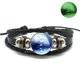 thumbnail image 3 of Pulsera con cabeza de lobo que brilla en la oscuridad, pulsera de cuero multicapa, pulseras luminosas de moda para hombres y mujeres, joyería de lobo, 3 of 5