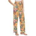 thumbnail image 2 of Dailycode Women's Pajama Pants Wide Leg Lounge Pj Bottoms With Pockets Tower and Flowers, 2 of 7