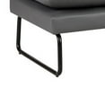 thumbnail image 4 of Benjara Deb 44 Inch Modern Ottoman, Foam Tufted Cushion, Gray Faux Leather, 4 of 5