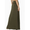 thumbnail image 4 of TheMogan Women's Casual Lounge Solid Foldable High Waist Draped Jersey Relaxed Long Maxi Skirt Olive XL, 4 of 7