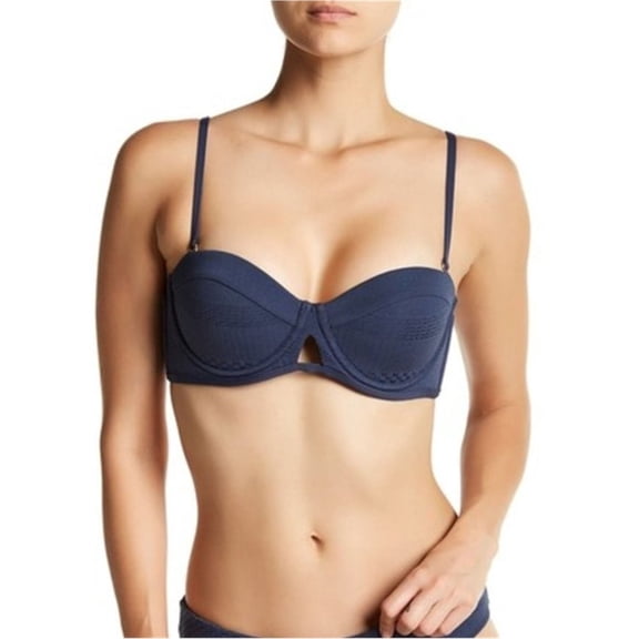 Tavik Womens Corsica Textured Bikini Swim Top, Blue, Medium