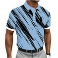 thumbnail image 1 of Men's Short Sleeve Shirt, Geometric Print Button Down Collar, Soft Polyester Fabric for Casual and Daily Comfort, Easy Care Design, 1 of 5
