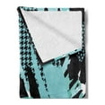 thumbnail image 2 of Abstract Soft Flannel Fleece Throw Blanket, Retro 90s Style Negative Exposure Effect Expressive Ink Pattern, Cozy Plush for Indoor and Outdoor Use, 70" x 90", Pale Blue Aqua, by Ambesonne, 2 of 5
