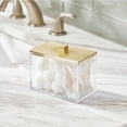 thumbnail image 2 of mDesign Square Storage Apothecary Jar for Bathroom - Clear/Soft Brass, 2 of 8