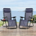 thumbnail image 2 of CL.HPAHKL Zero Gravity Lawn Lounge Chair Recliner for Patio, Pool w/ Pillow & Cup Holder (Set of 2, Blue), 2 of 8