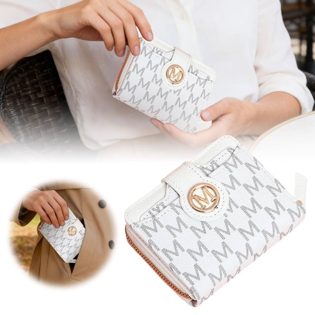 Decoration Printed Letter Bifold Wallet Compact Short Wallet With Multiple Card Slots For Outdoor Trave