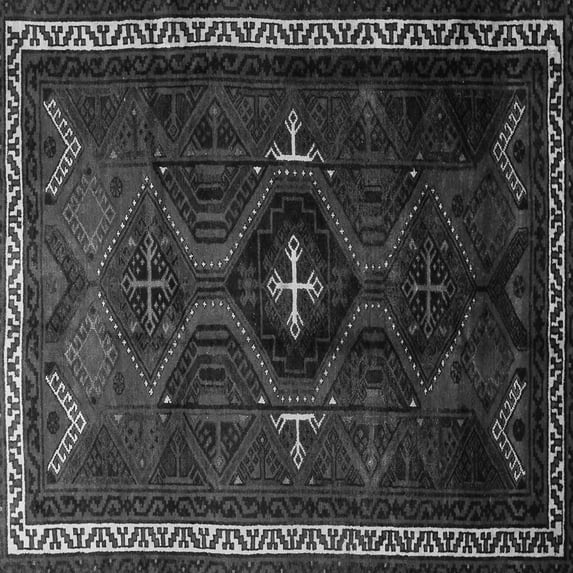 Ahgly Company Indoor Square Persian Gray Traditional Area Rugs, 5' Square