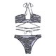 thumbnail image 1 of Gibobby Conjunto de traje de baño de bikini Trajes de baño de 2 piezas para mujer Conjunto de bikini con anillo halter(Negro,M), 1 of 5