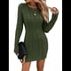 thumbnail image 2 of Vestido de Punto para Mujer, Larga, para Otoño e Invierno, Minivestido Tubo con Cuello Redondo. Verde S, 2 of 6