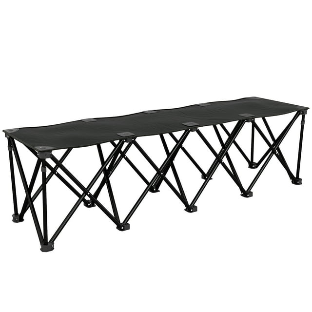Outsunny Banc Pliant de Sport d'Équipe à 4 Places, Chaise-Banc Pliante