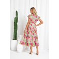 thumbnail image 3 of Vestido midi GRACE KARIN con estampado floral de manga corta para mujer, 3 of 5